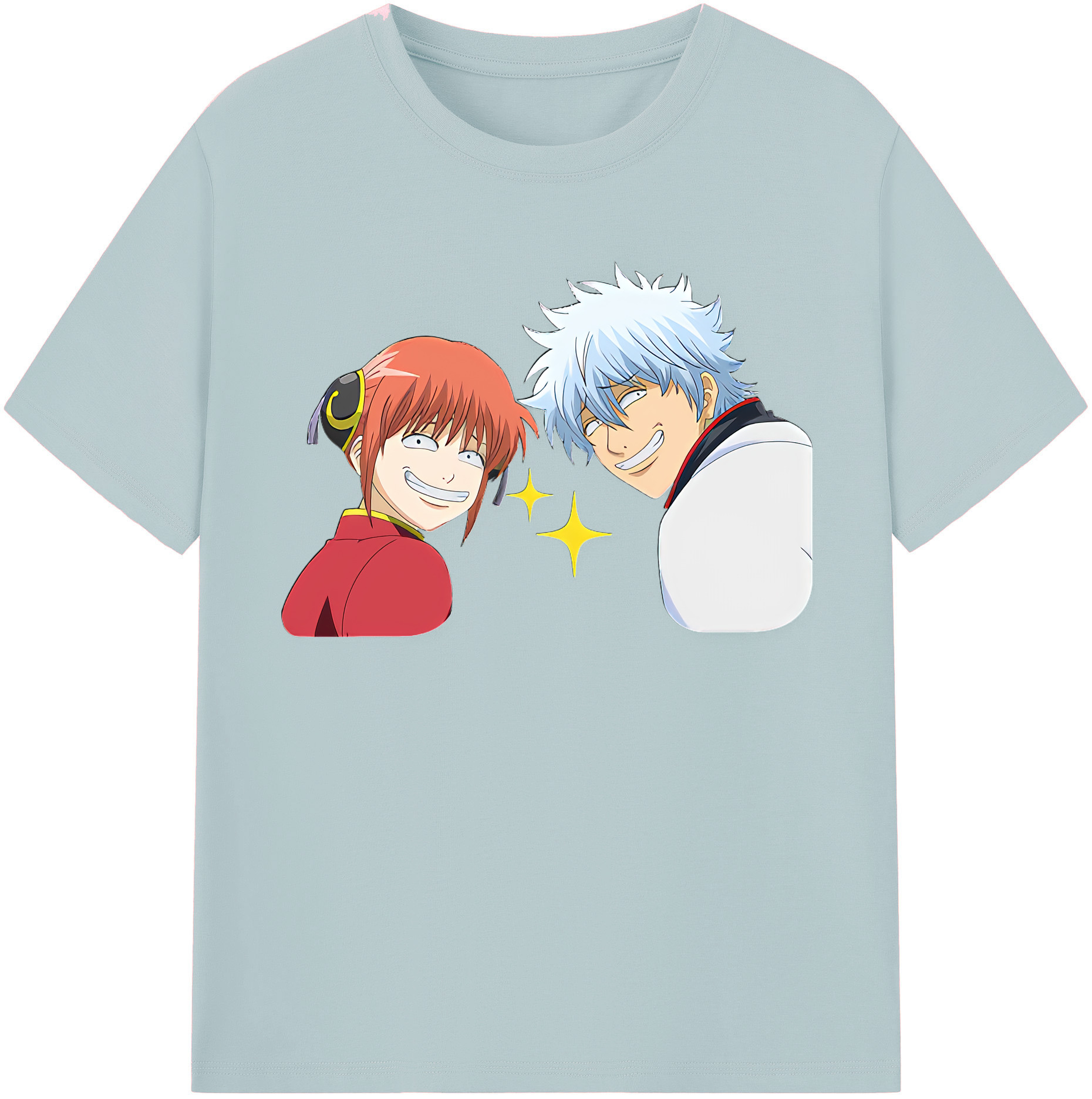 （画像用） ぎんたま 坂田銀時（さかたぎんとき） 神楽 志村新八（しむら しんぱち） GINTAMA Sakata Gintoki Kagura Shimura Shinpachi 綿100％半袖Tシャツ（フロントプリント）